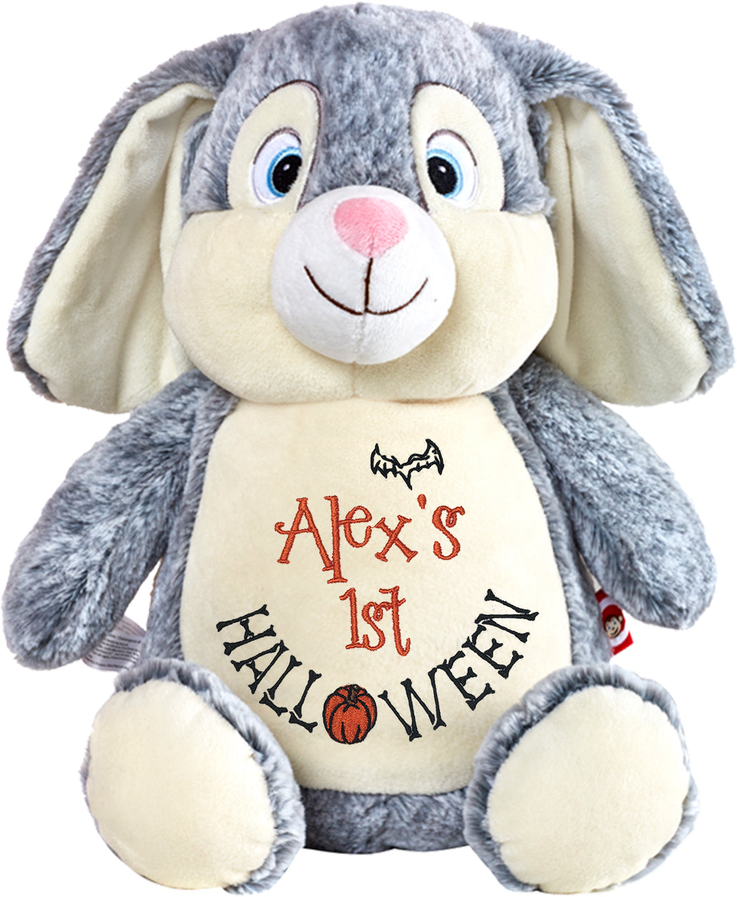 Personalized Cubbie Grey Rabbit – Custom Embroidery