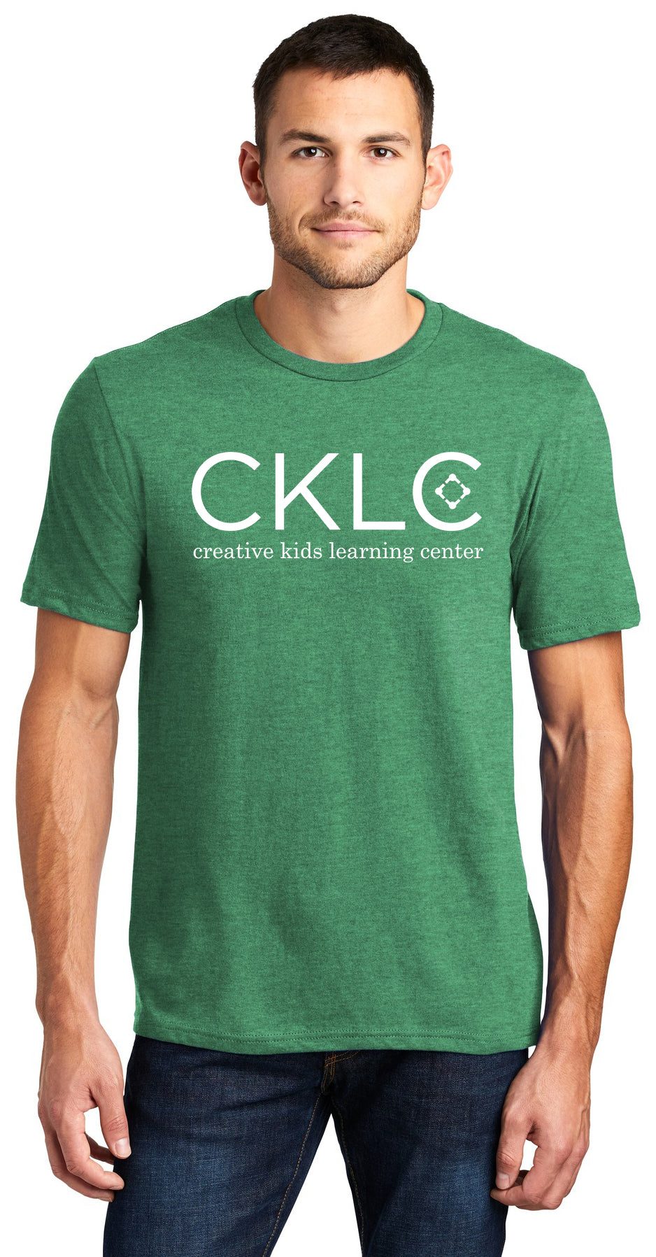 CKLC - District Very Important Tee. DT6000 - Heathered Kelly Green