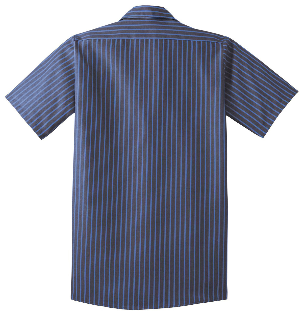 OK Restaurant Holdings, LLC - Carls Jr Logo LC - Red Kap® Long Size Short Sleeve Striped Industrial Work Shirt. CS20LONG