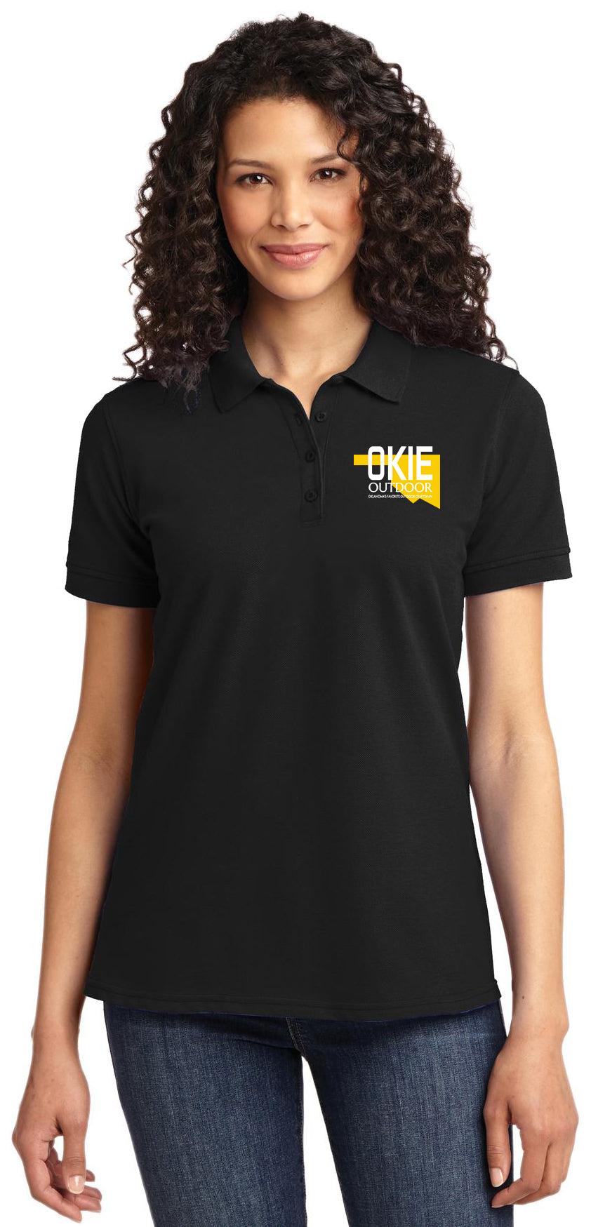 Okie Outdoor - Port & Company Women's Core Blend Pique Polo. LKP155
