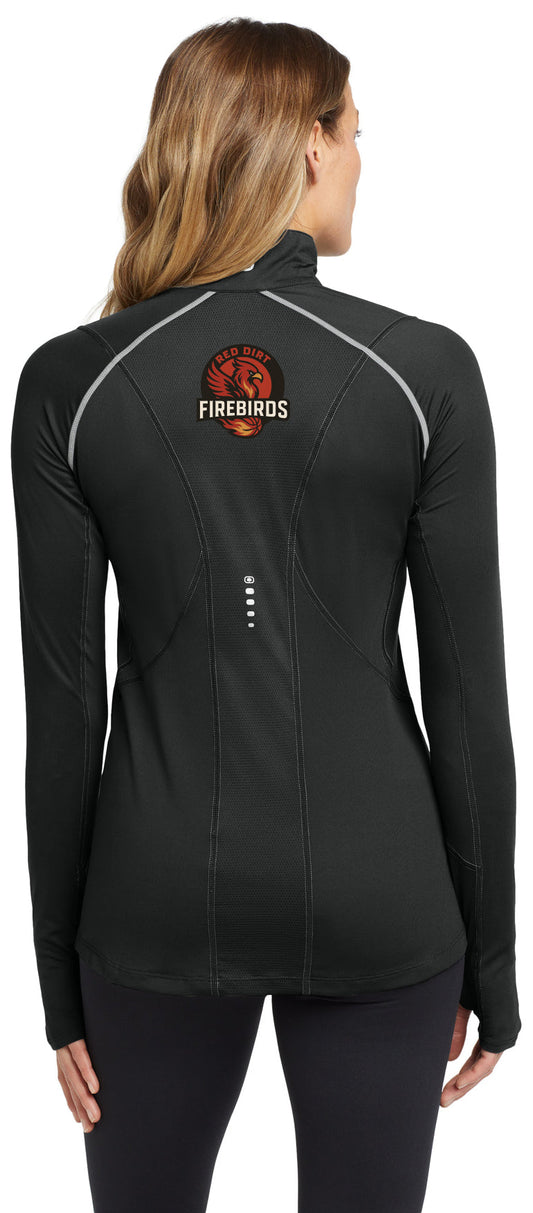 Red Dirt Firebirds - Embroidered LC - Logo Tag Back - OGIO® Women's Nexus 1/4-Zip Pullover. LOE335