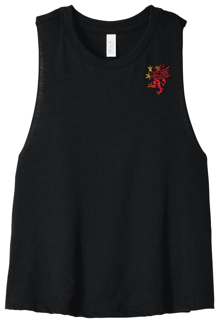 Red Griffin - BELLA+CANVAS Women's Racerback Cropped Tank. BC6682