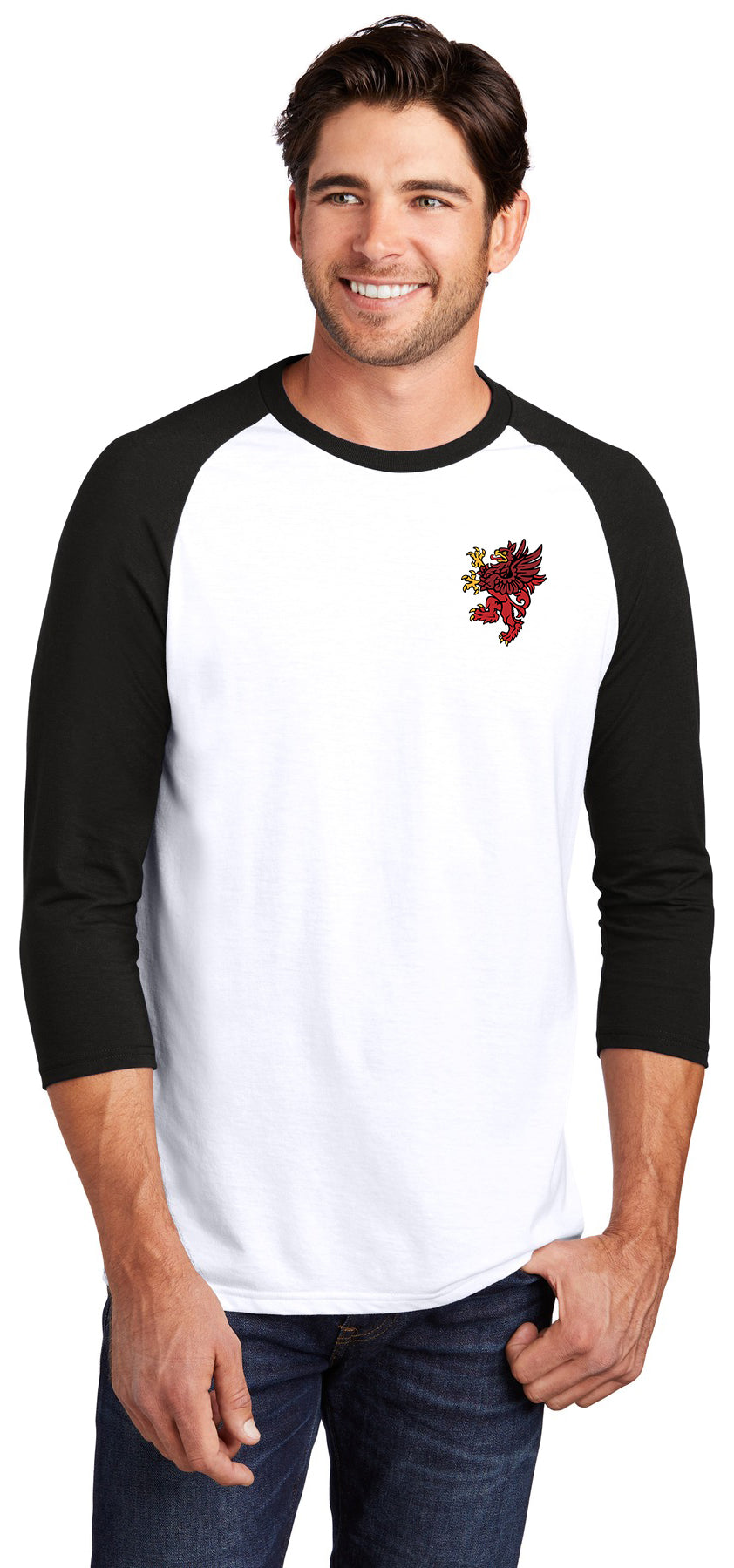 Red Griffin - District Perfect Tri 3/4-Sleeve Raglan. DM136