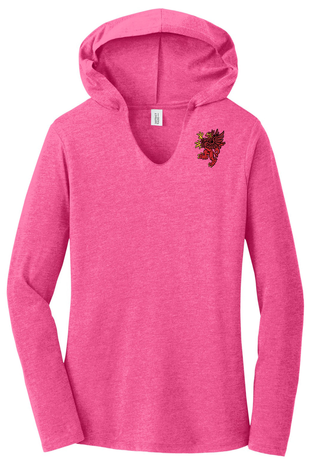 Red Griffin - District Women's Perfect Tri Long Sleeve Hoodie. DM139L