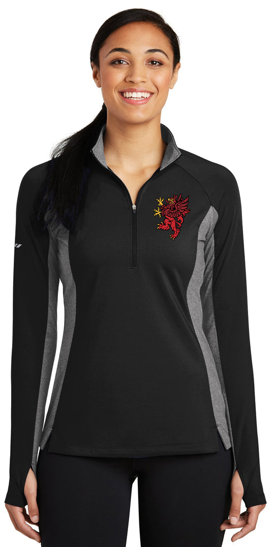 Red Griffin - Sport-Tek Women's Sport-Wick Stretch Contrast 1/4-Zip Pullover. LST854