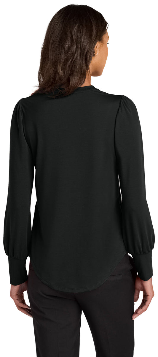 Red Griffin - Mercer+Mettle Women's Stretch Jersey Long Sleeve Blouson Top MM1019