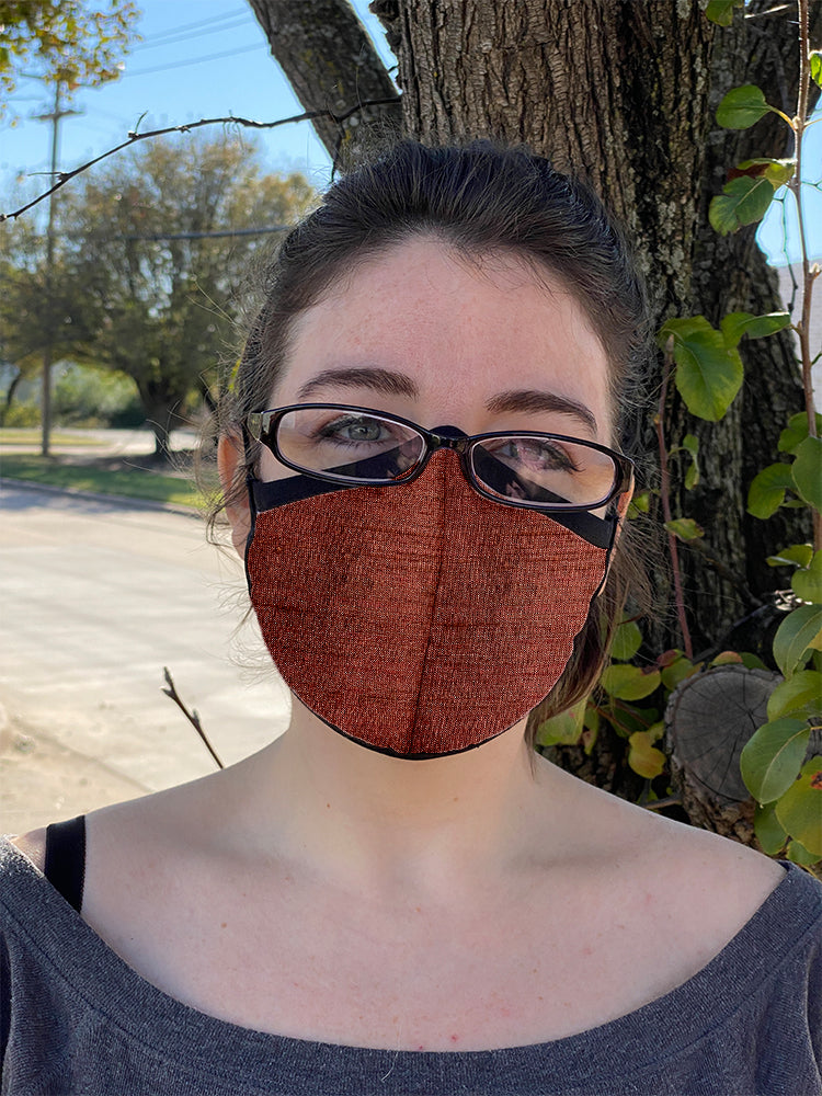 Four Layer Fully Wired Protective Cloth Face Mask - Made in USA - Burgundy Silk, Adult