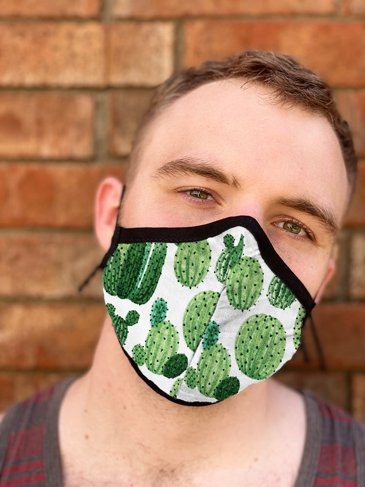 Four Layer Fully Wired Protective Cloth Face Mask - Made in USA - Cactus, Adult
