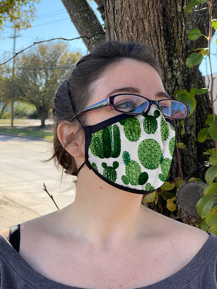 Four Layer Fully Wired Protective Cloth Face Mask - Made in USA - Cactus, Adult