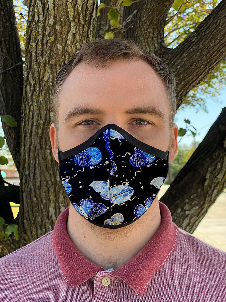 Four Layer Fully Wired Protective Cloth Face Mask - Made in USA - Celestial Insects, Adult