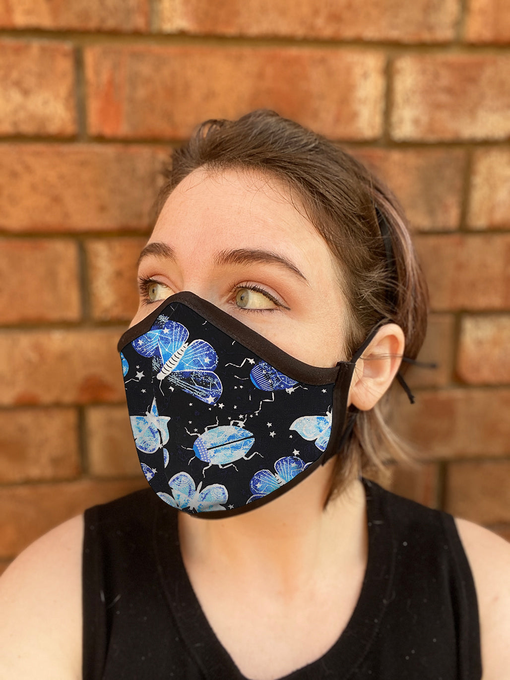 Four Layer Fully Wired Protective Cloth Face Mask - Made in USA - Celestial Insects, Adult