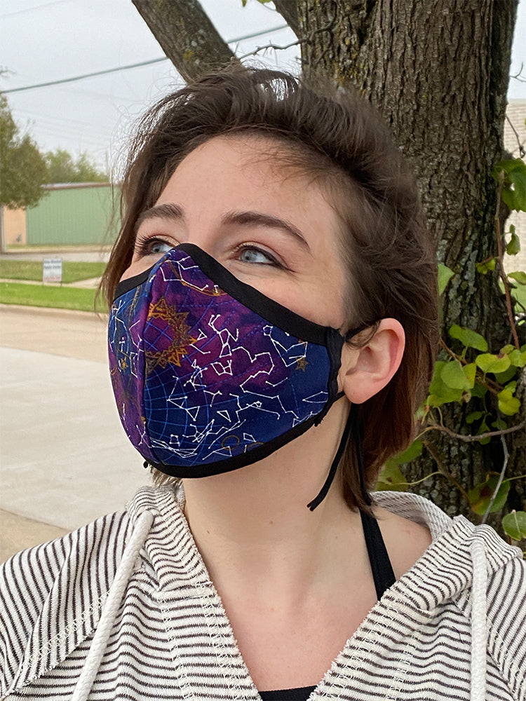 Four Layer Fully Wired Protective Cloth Face Mask - Made in USA - Celestial, Adult