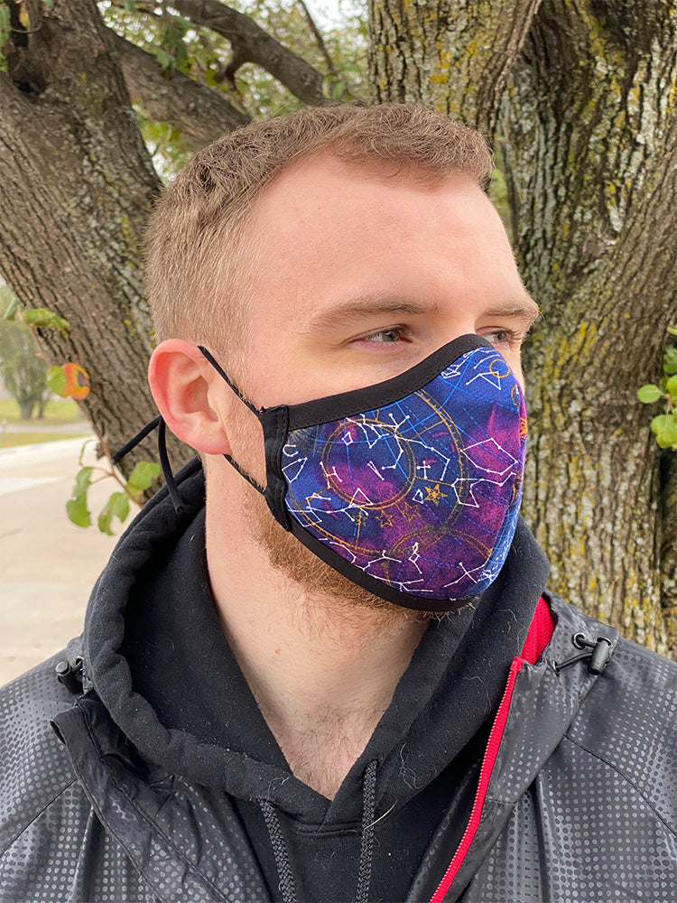 Four Layer Fully Wired Protective Cloth Face Mask - Made in USA - Celestial, Adult