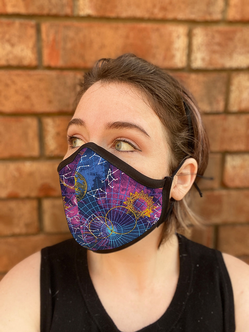Four Layer Fully Wired Protective Cloth Face Mask - Made in USA - Celestial, Adult