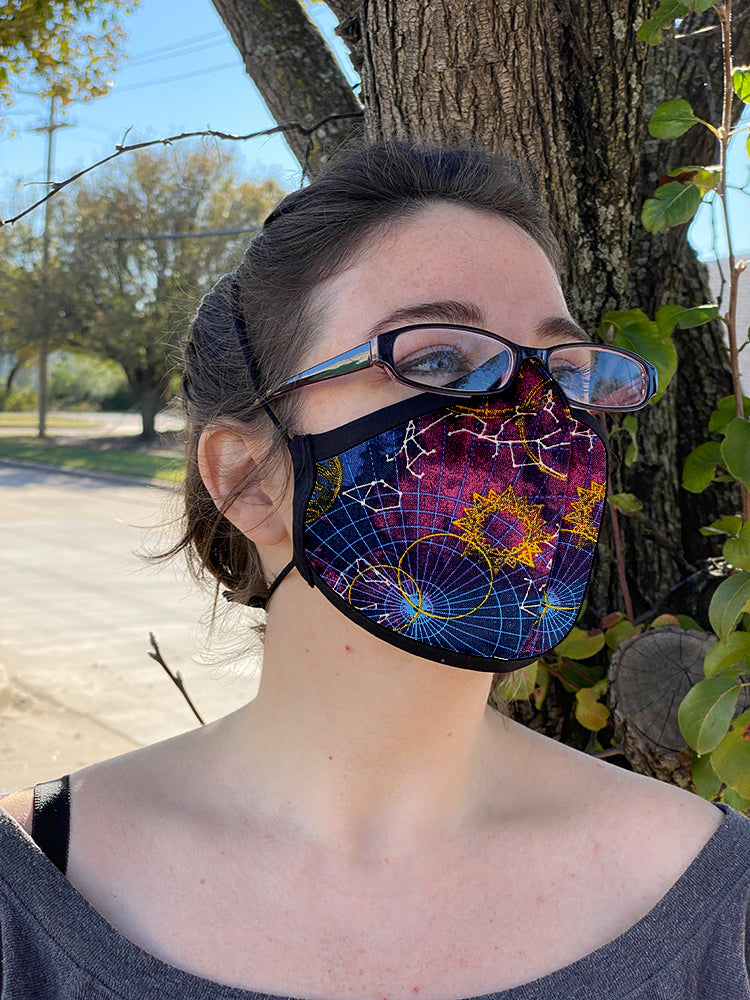 Four Layer Fully Wired Protective Cloth Face Mask - Made in USA - Celestial, Adult