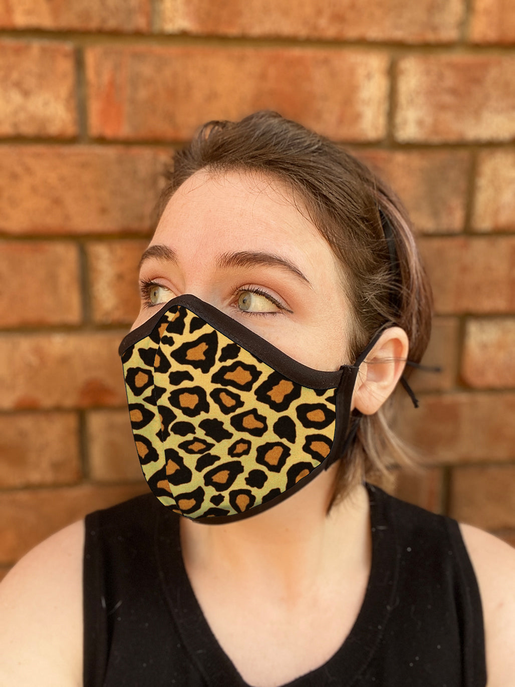 Four Layer Fully Wired Protective Cloth Face Mask - Made in USA - Cheetah, Adult