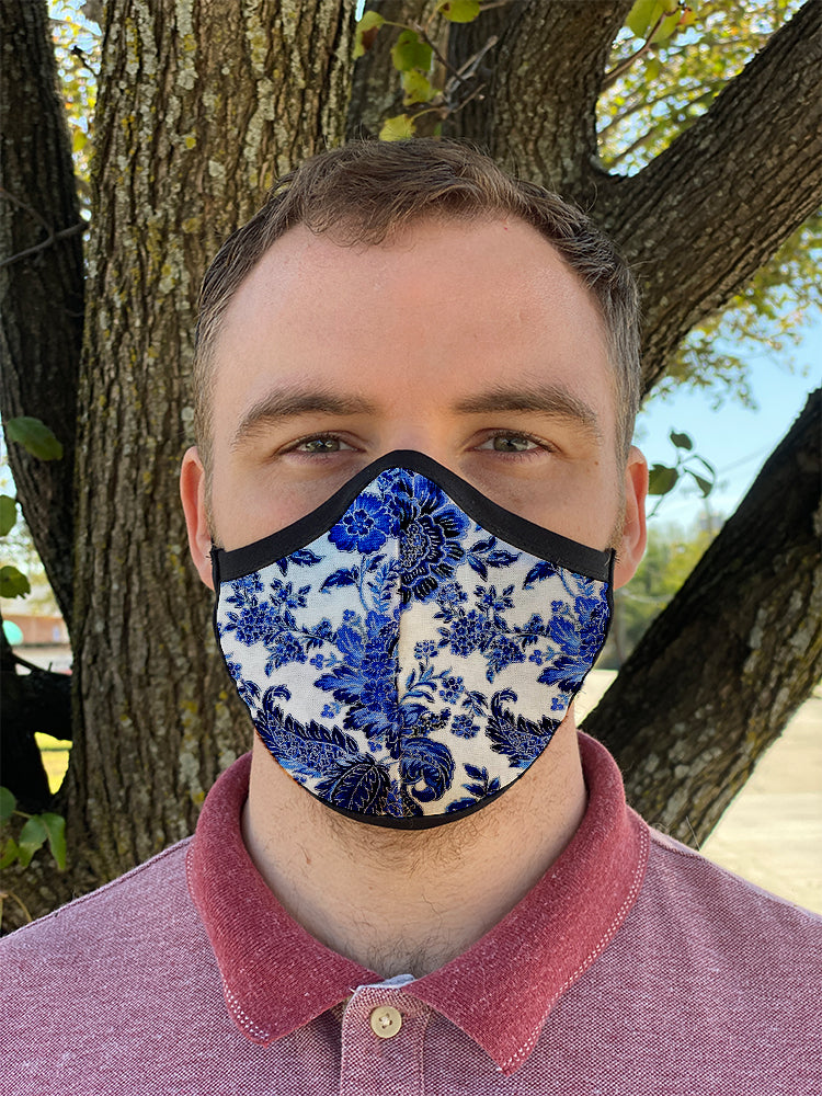 Four Layer Fully Wired Protective Cloth Face Mask - Made in USA - China Flowers, Adult