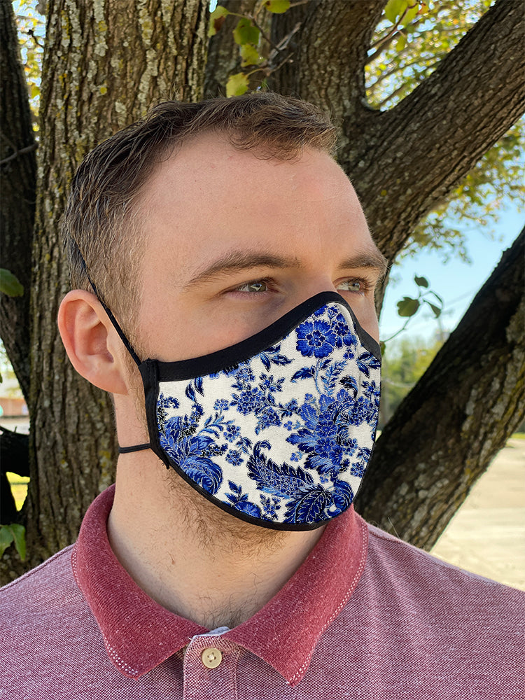 Four Layer Fully Wired Protective Cloth Face Mask - Made in USA - China Flowers, Adult