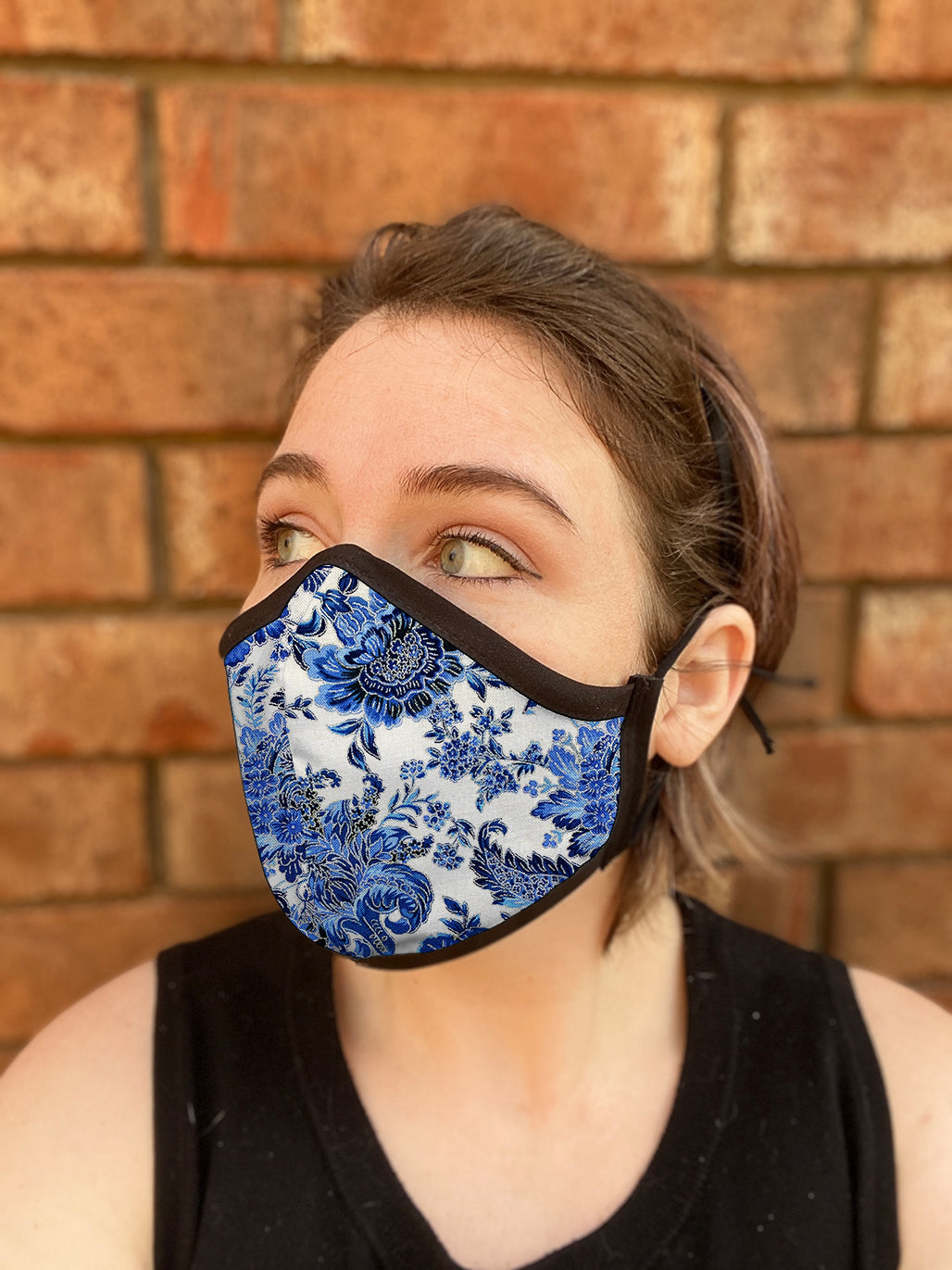 Four Layer Fully Wired Protective Cloth Face Mask - Made in USA - China Flowers, Adult