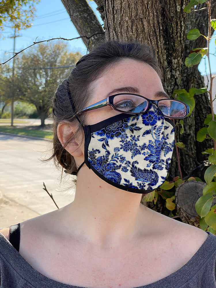 Four Layer Fully Wired Protective Cloth Face Mask - Made in USA - China Flowers, Adult