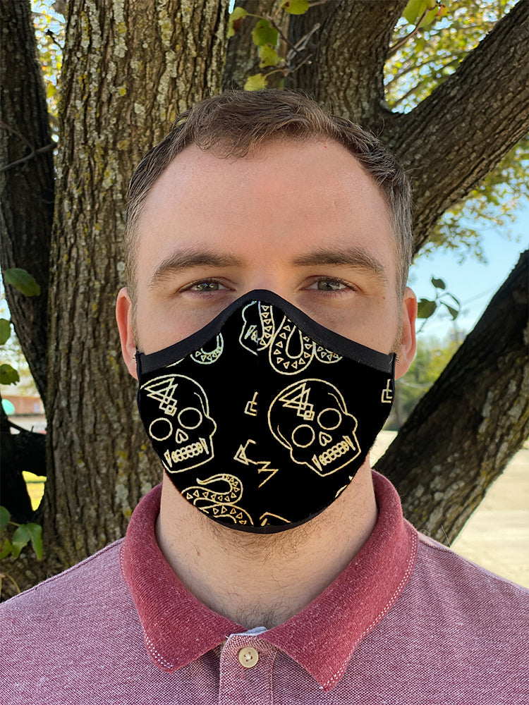 Four Layer Fully Wired Protective Cloth Face Mask - Made in USA - Glam Occult, Adult