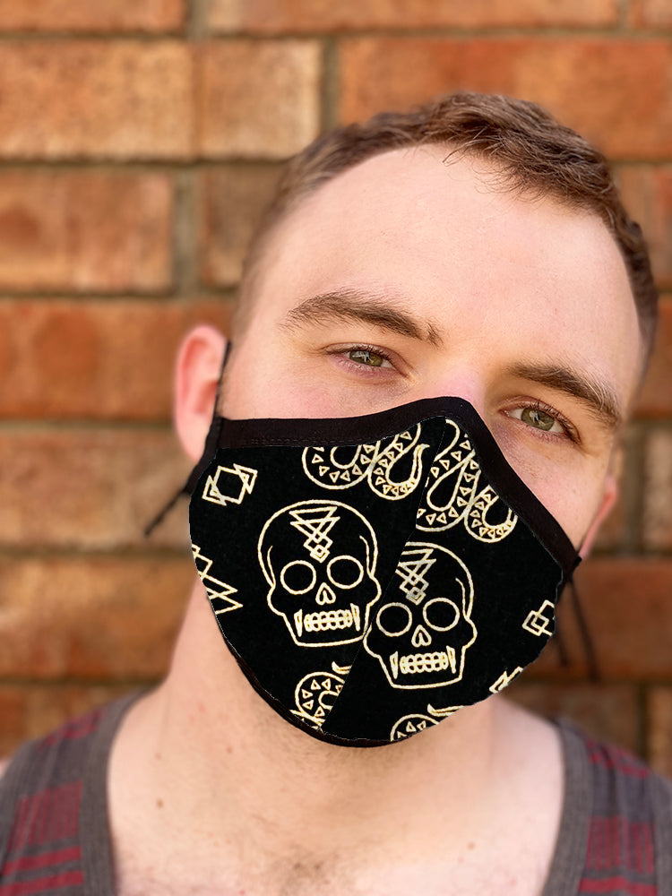Four Layer Fully Wired Protective Cloth Face Mask - Made in USA - Glam Occult, Adult