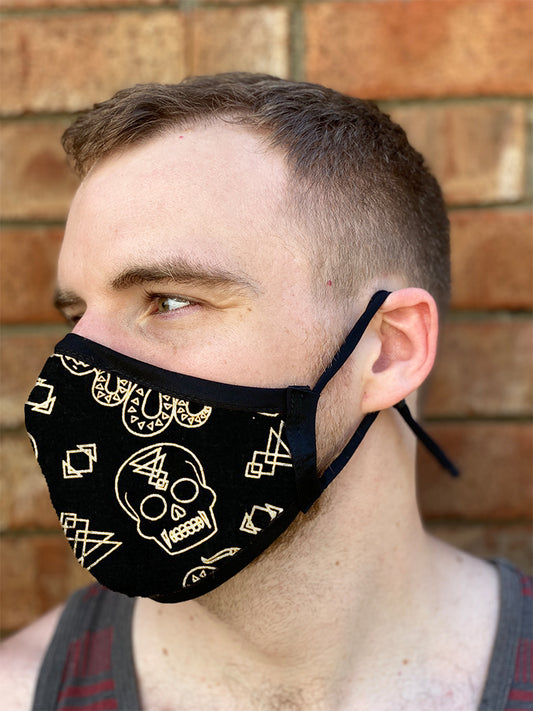 Four Layer Fully Wired Protective Cloth Face Mask - Made in USA - Glam Occult, Adult