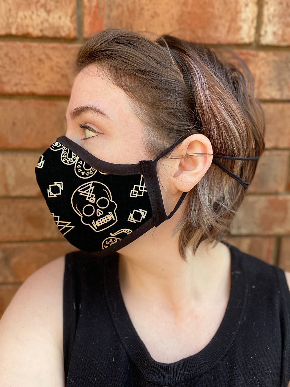 Four Layer Fully Wired Protective Cloth Face Mask - Made in USA - Glam Occult, Adult