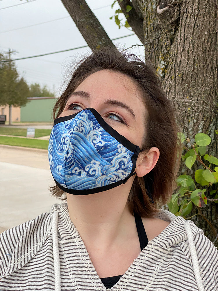 Four Layer Fully Wired Protective Cloth Face Mask - Made in USA - Great Wave, Adult