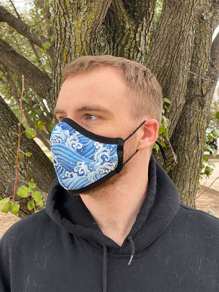 Four Layer Fully Wired Protective Cloth Face Mask - Made in USA - Great Wave, Adult