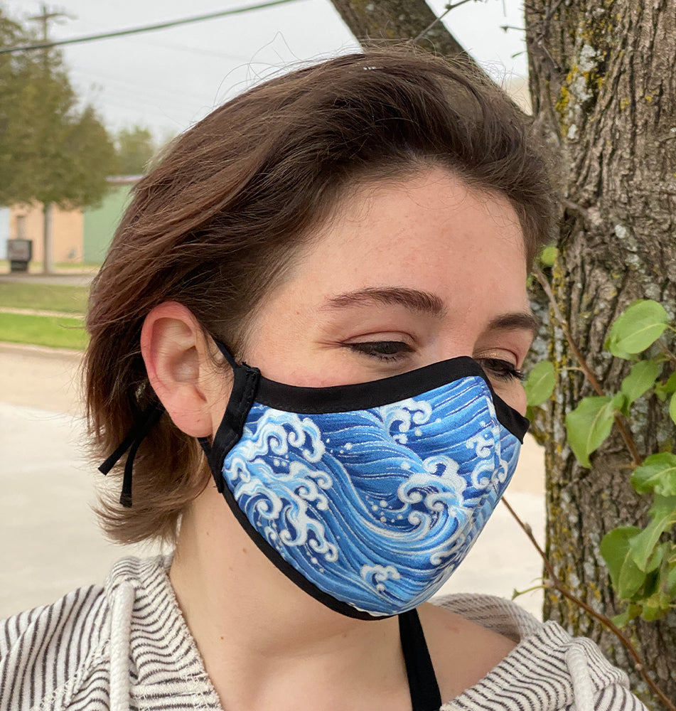 Four Layer Fully Wired Protective Cloth Face Mask - Made in USA - Great Wave, Adult