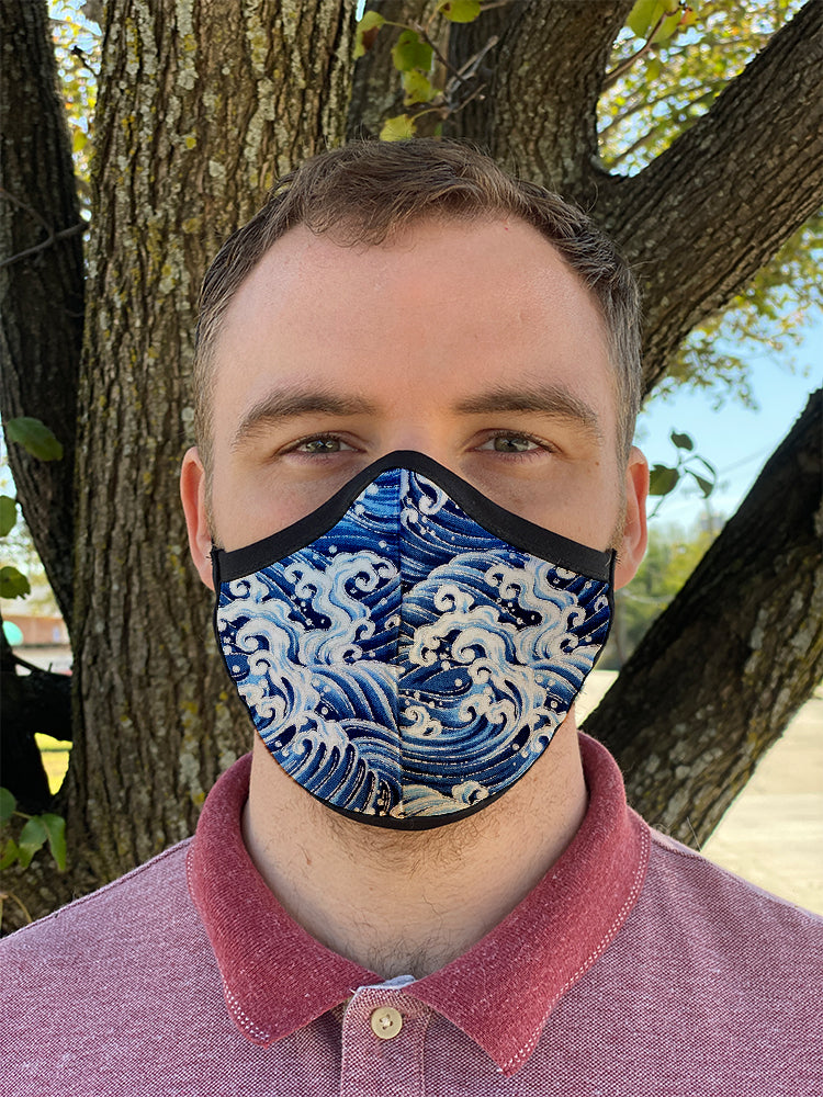 Four Layer Fully Wired Protective Cloth Face Mask - Made in USA - Great Wave, Adult
