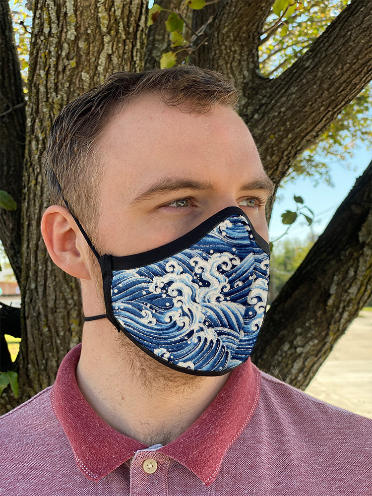 Four Layer Fully Wired Protective Cloth Face Mask - Made in USA - Great Wave, Adult