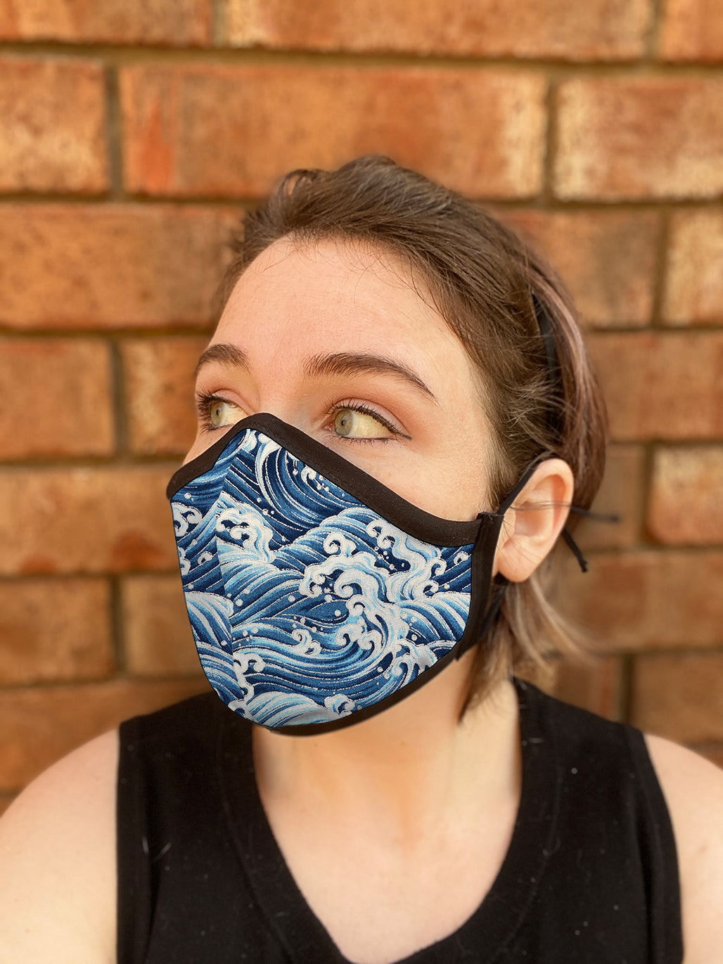 Four Layer Fully Wired Protective Cloth Face Mask - Made in USA - Great Wave, Adult