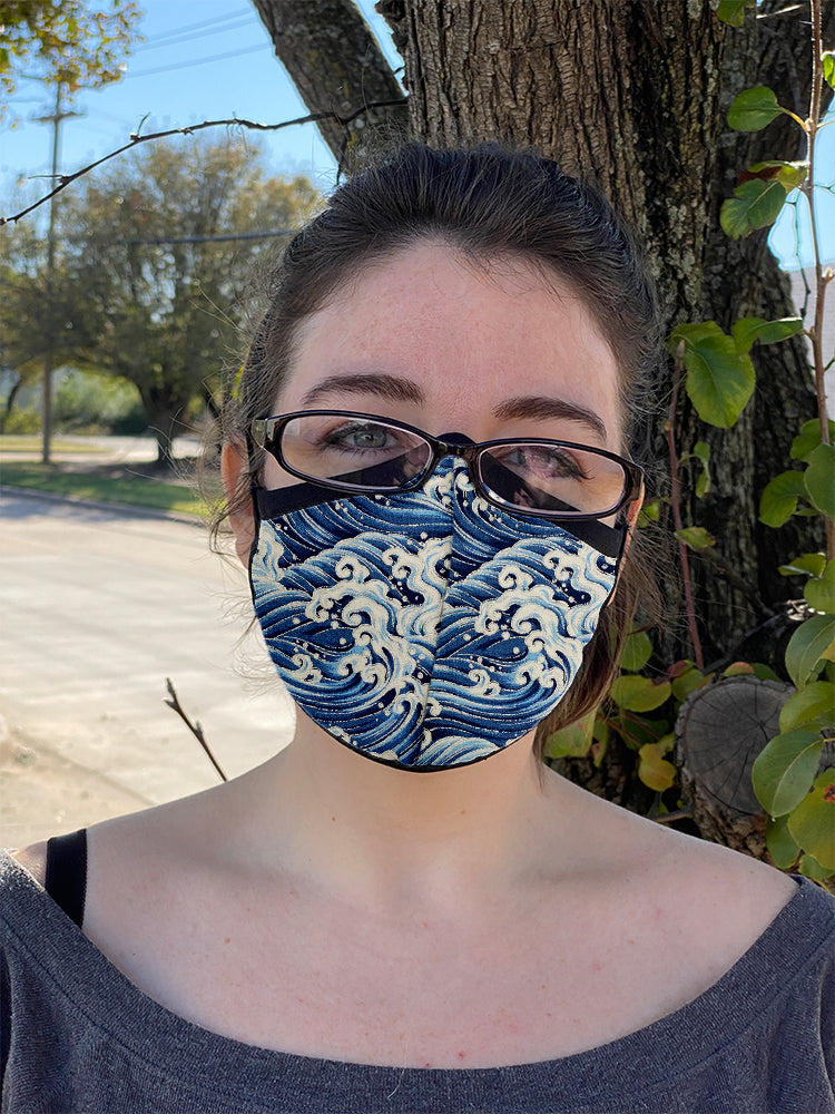 Four Layer Fully Wired Protective Cloth Face Mask - Made in USA - Great Wave, Adult