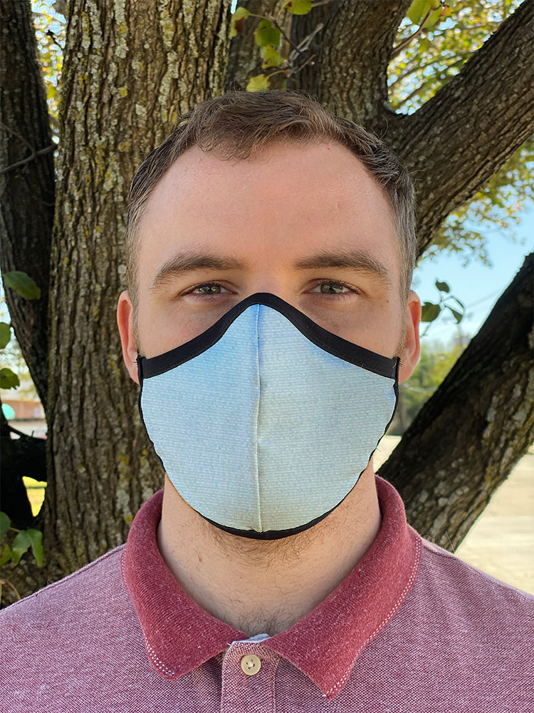 Four Layer Fully Wired Protective Cloth Face Mask - Made in USA - Crosswoven Mint and Silver, Adult