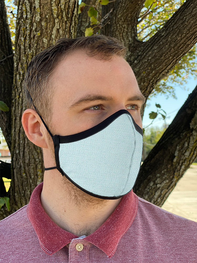Four Layer Fully Wired Protective Cloth Face Mask - Made in USA - Crosswoven Mint and Silver, Adult