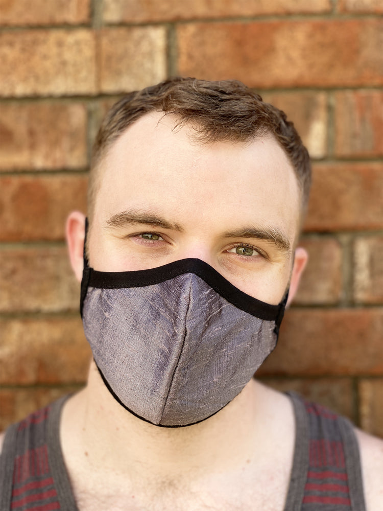 Four Layer Fully Wired Protective Cloth Face Mask - Made in USA - Moonshadow Silk, Adult