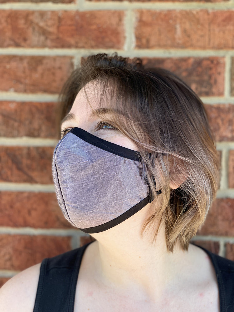 Four Layer Fully Wired Protective Cloth Face Mask - Made in USA - Moonshadow Silk, Adult