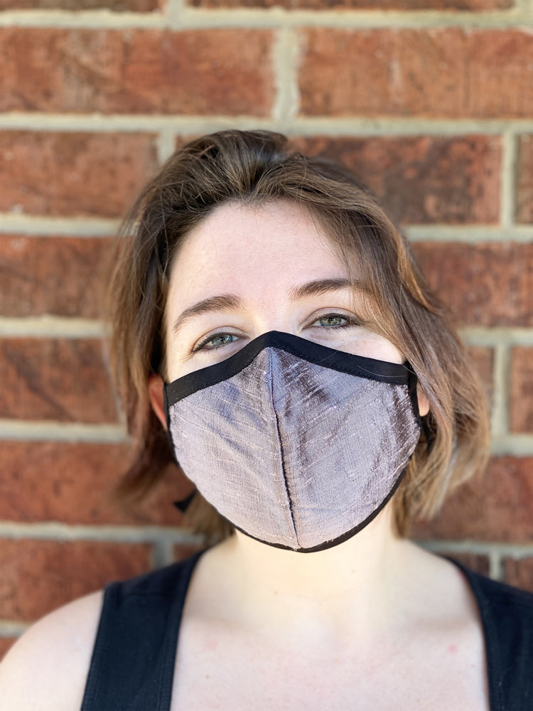Four Layer Fully Wired Protective Cloth Face Mask - Made in USA - Moonshadow Silk, Adult