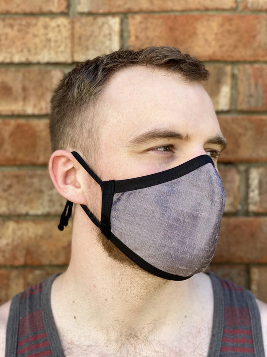 Four Layer Fully Wired Protective Cloth Face Mask - Made in USA - Moonshadow Silk, Adult