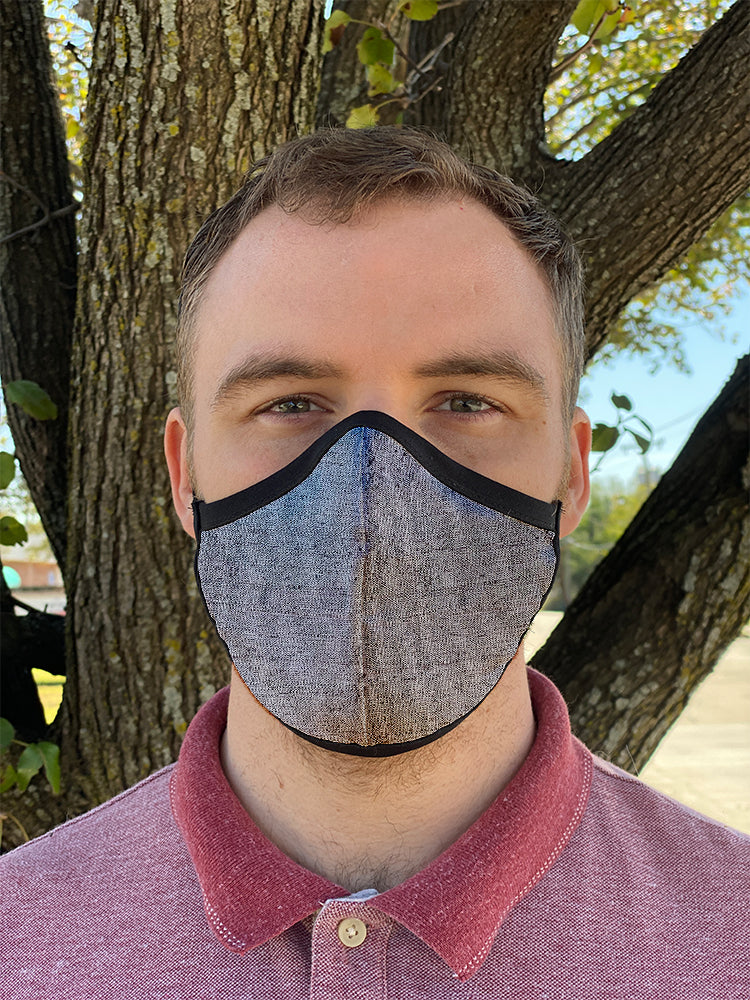 Four Layer Fully Wired Protective Cloth Face Mask - Made in USA - Moonshadow Silk, Adult