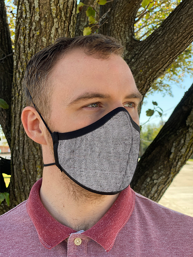 Four Layer Fully Wired Protective Cloth Face Mask - Made in USA - Moonshadow Silk, Adult