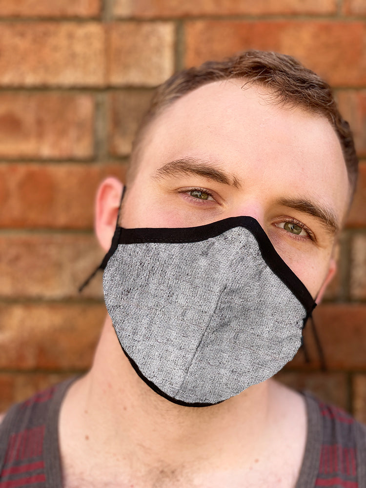 Four Layer Fully Wired Protective Cloth Face Mask - Made in USA - Moonshadow Silk, Adult