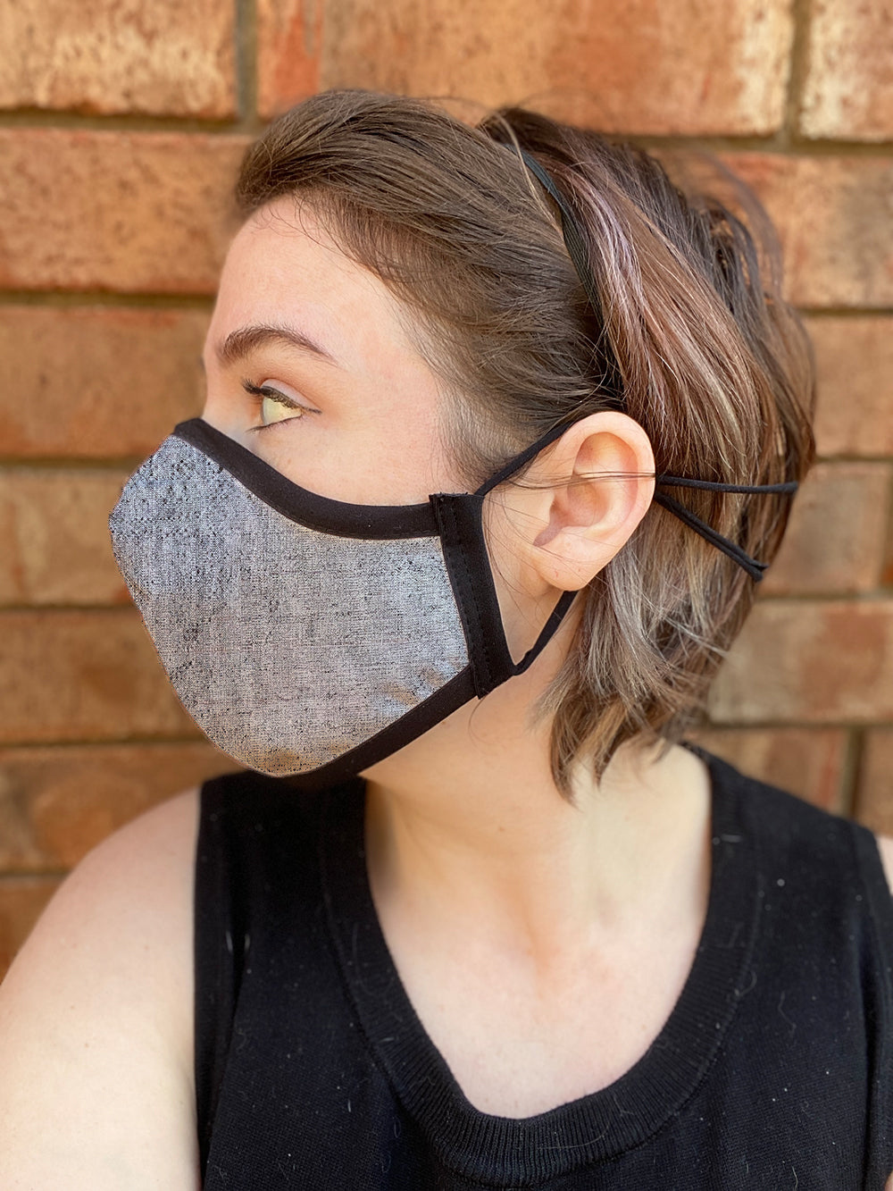 Four Layer Fully Wired Protective Cloth Face Mask - Made in USA - Moonshadow Silk, Adult