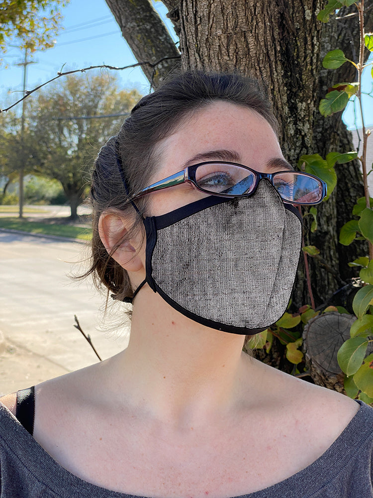 Four Layer Fully Wired Protective Cloth Face Mask - Made in USA - Moonshadow Silk, Adult