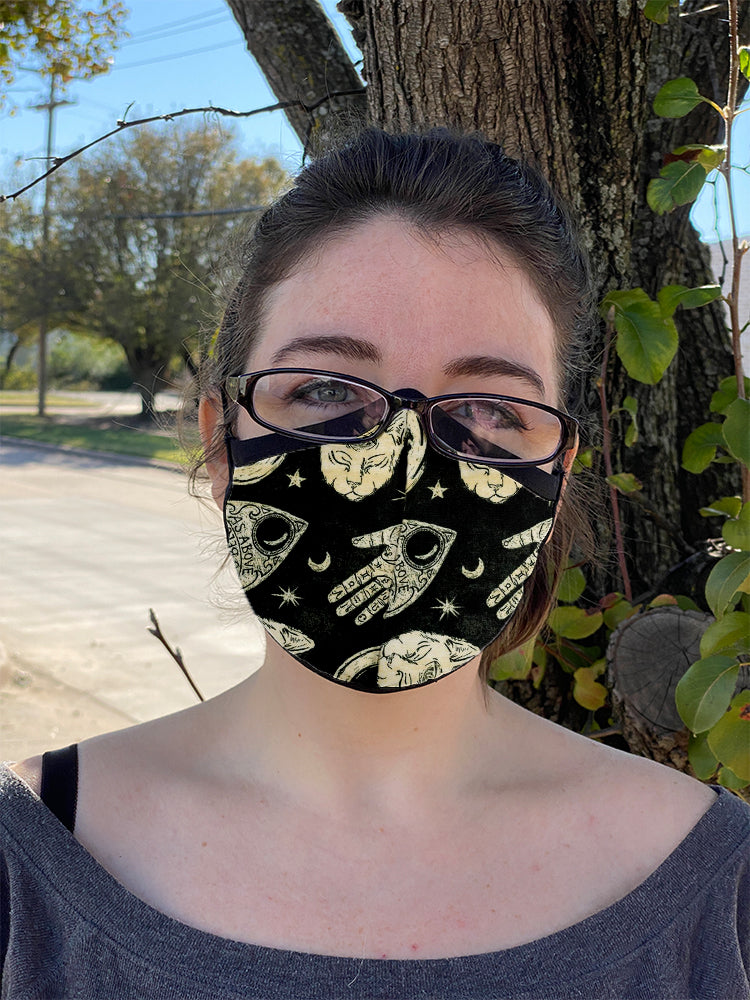 Four Layer Fully Wired Protective Cloth Face Mask - Made in USA - Occult, Adult