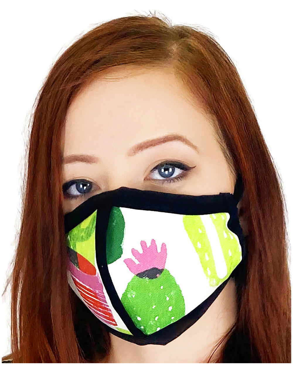 Four Layer Cloth Face Mask - Ear Saver Behind the Head Elastic - Potted Plant, Adult Original Cut
