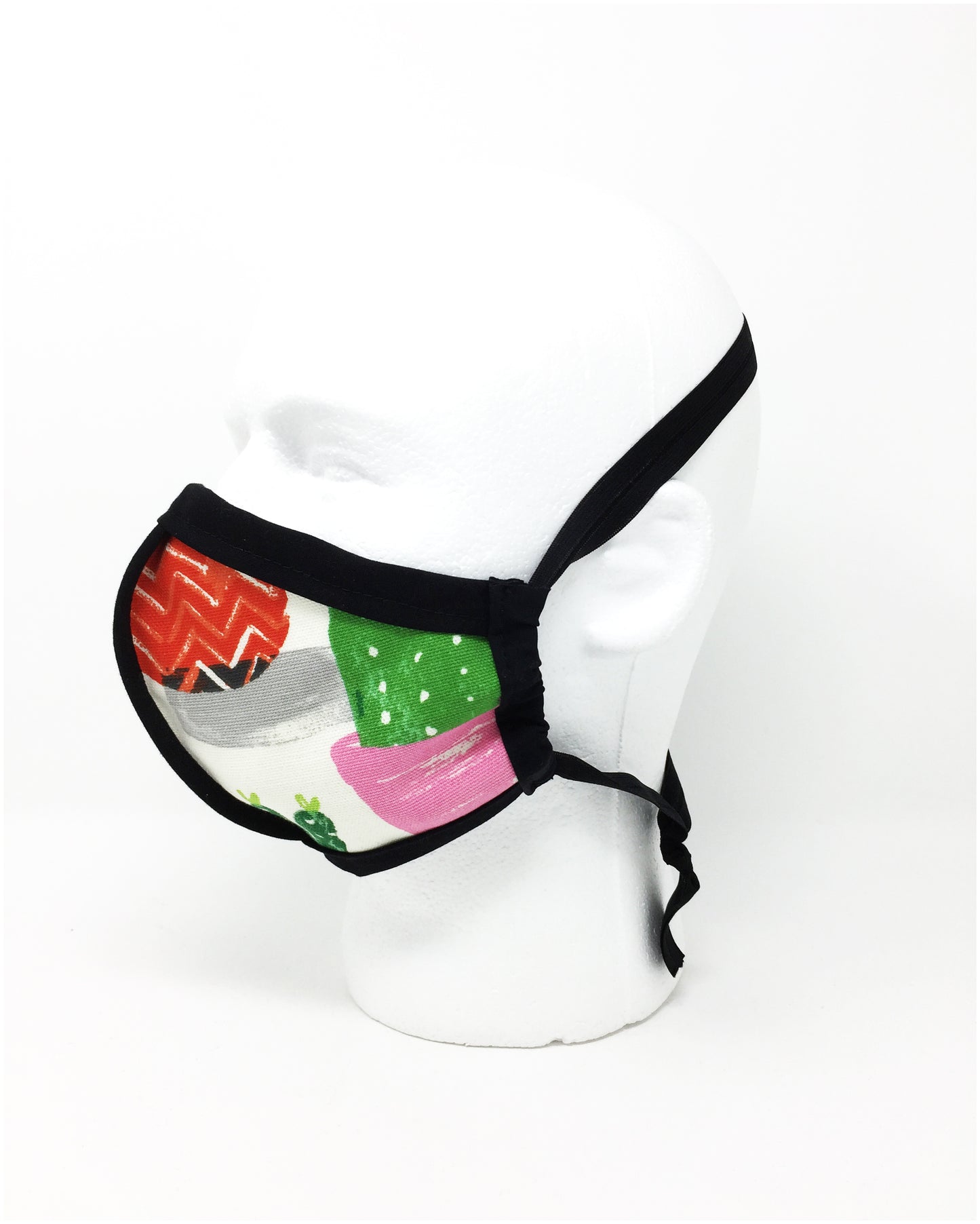 Four Layer Cloth Face Mask - Ear Saver Behind the Head Elastic - Potted Plant, Adult Original Cut