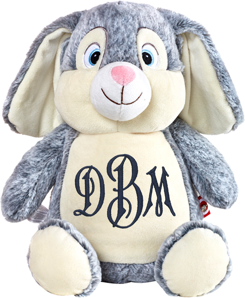 Personalized Cubbie Grey Rabbit – Custom Embroidery